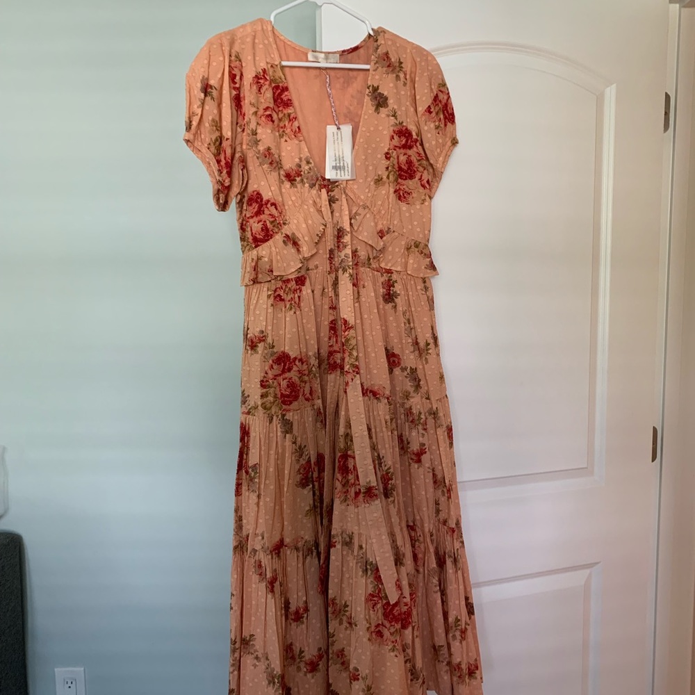 Loveshackfancy Carlton Midi Dress Pink 8 NWT - Picture 4 of 6